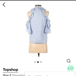 Top Shop- Light blue cold shoulder blouse with ruffle detail